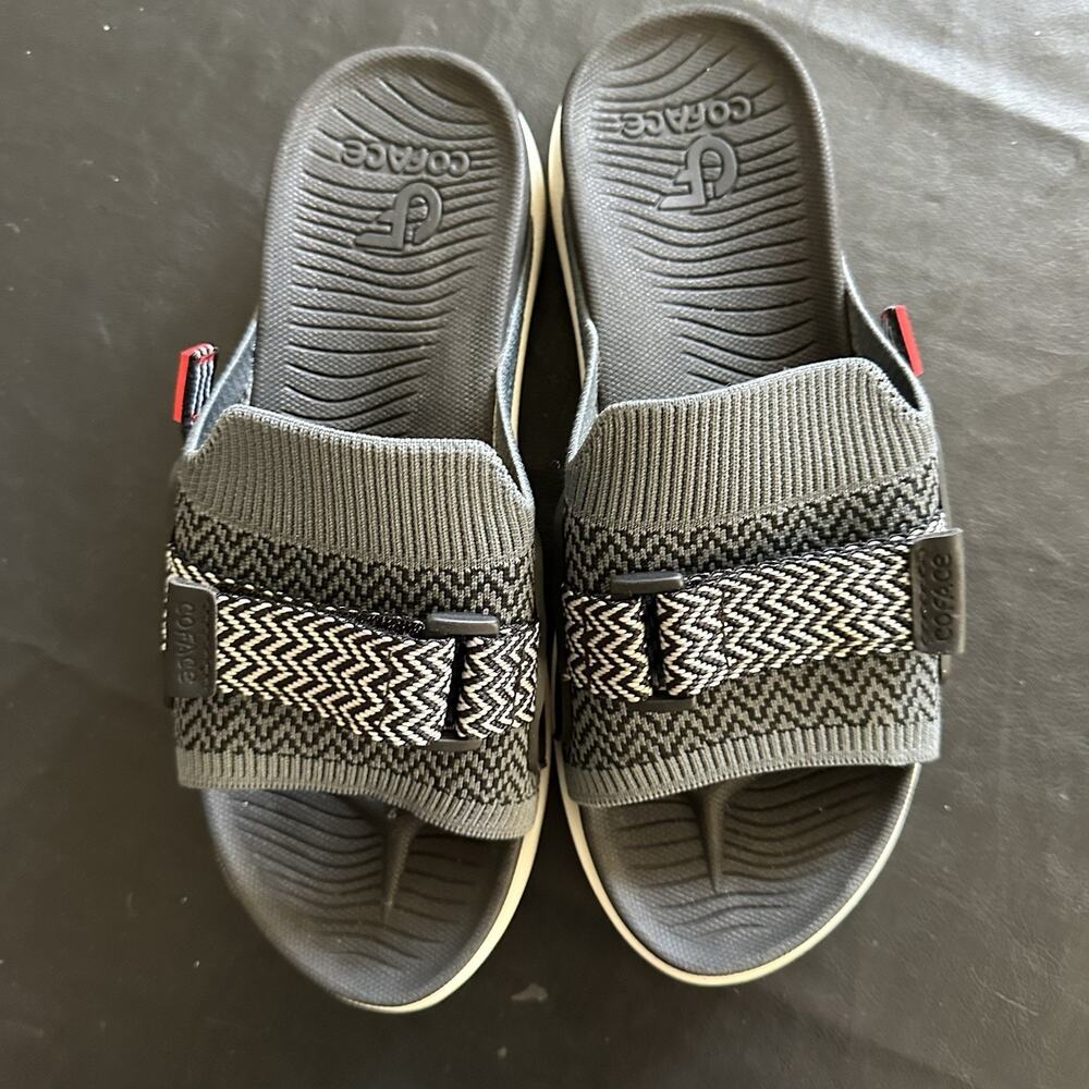 Coface Women’s 9 Ortho Sandals Arch Support Black Grey Slides 925 - Picture 5 of 9